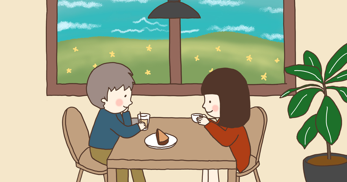 遇見你是偶然，喜歡你是自然而然 愛情、戀愛、喜歡、插畫、療癒