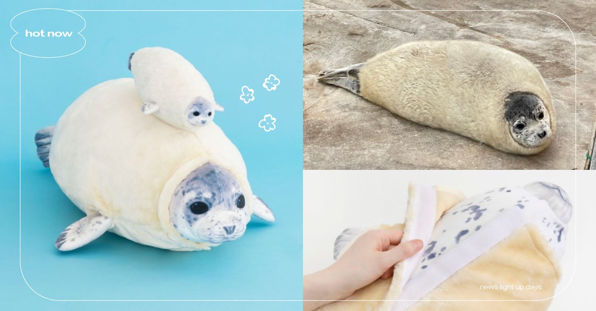 假裝是炸蝦「換毛小海豹」實體抱枕化！1比1比例神還原，胎毛外套竟然真的可以脫？ 小海豹、もちもち、felissimo、東武動物公園、小海豹換毛