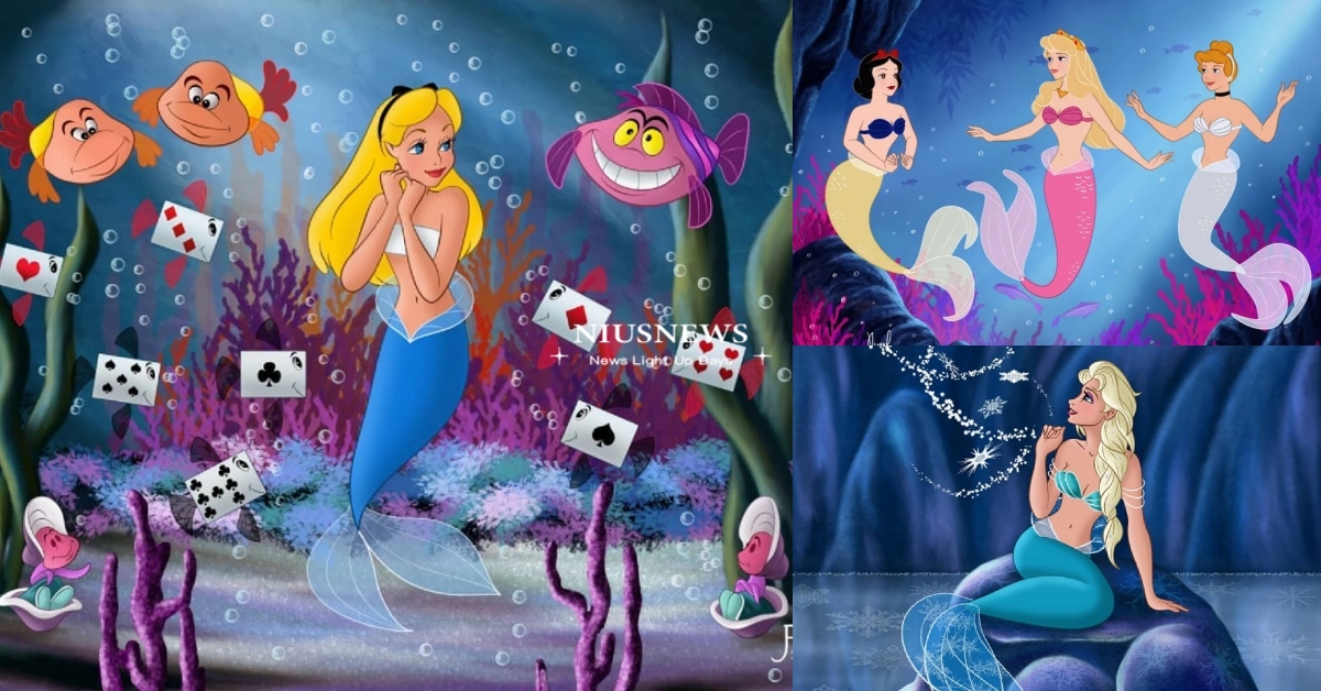 迪士尼《小美人魚》宇宙擴張？愛麗絲、小飛俠、Elsa全員「人魚化」進軍海底世界 迪士尼、Disney、迪士尼公主、IG插畫家