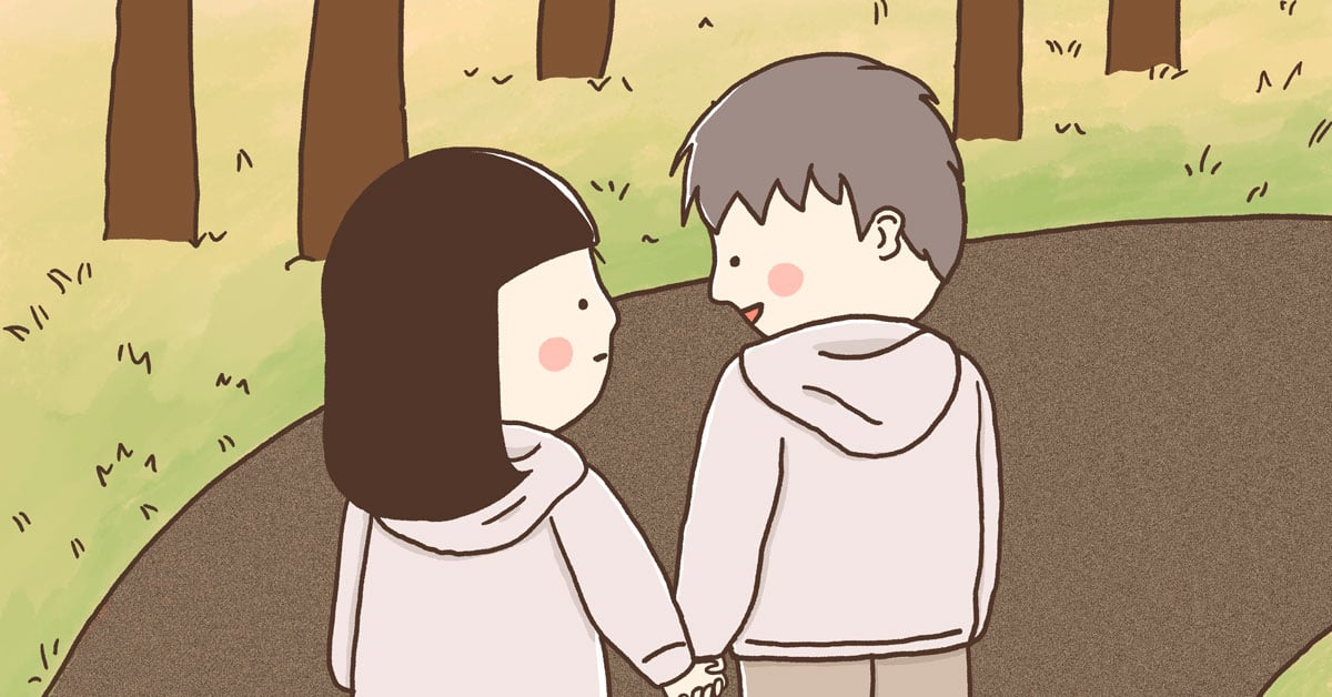 愛與感謝都要好好傳達 愛情、戀愛、插畫、療癒、情侶