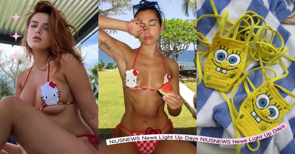 好辣好可愛！杜娃黎波、貝拉索恩Kitty比基尼全網熱搜，還有海綿寶寶跟派大星！ Kitty泳衣、杜娃黎波、貝拉索恩、比基尼、海綿寶寶、派大星、GCDS