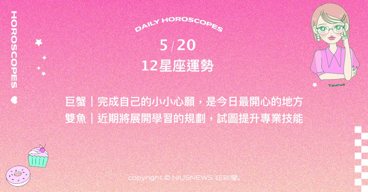 5/20星座點點名：射手放下完美主義枷鎖試著放鬆。每日星座進化2.0 星座運勢、當日運勢、星座點點名、每日星座進化2.0