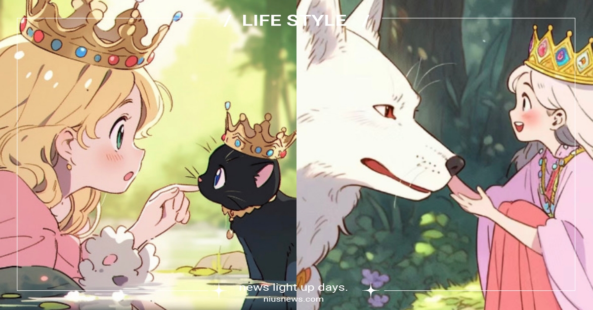 和另一半一起用！療癒系「童話動物情侶頭像」超浪漫，公主與守護著她的野獸騎士！ 童話動物風格情侶頭像、AI小藍Design、AI繪圖、情頭、萌寵、可愛動物、網友熱議、插畫、可愛、曬恩愛、小紅書、放閃