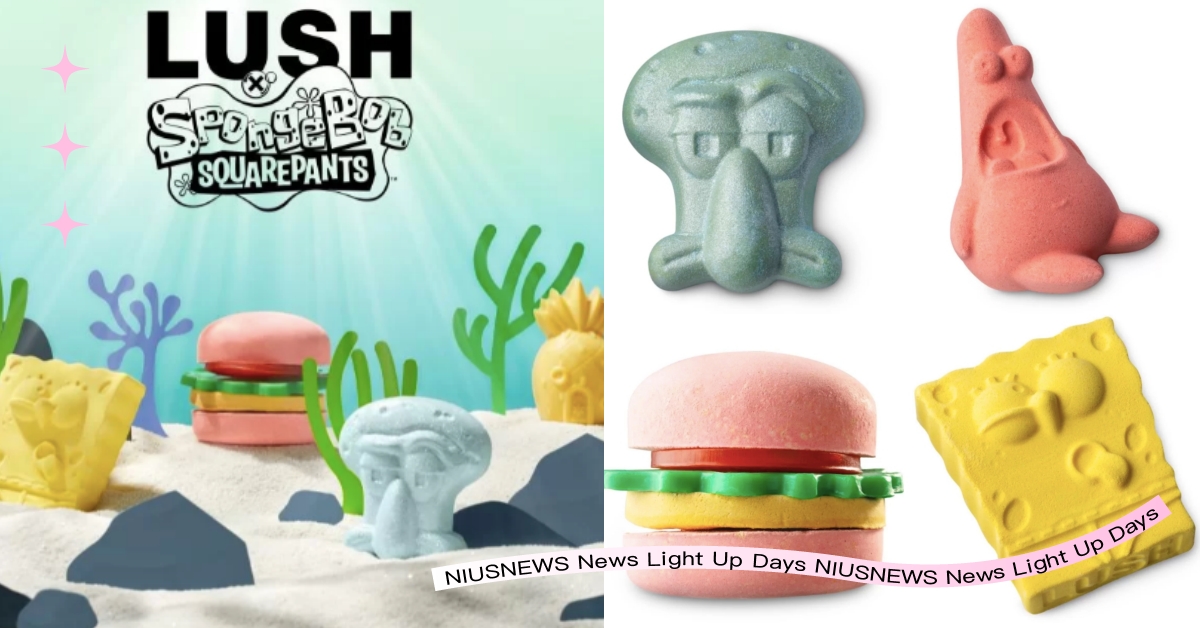 美味蟹堡超Q！LUSH×《海綿寶寶》推6款限定聯名，派大星、章魚哥想要整套收 LUSH、海綿寶寶、聯名、日本、泡澡