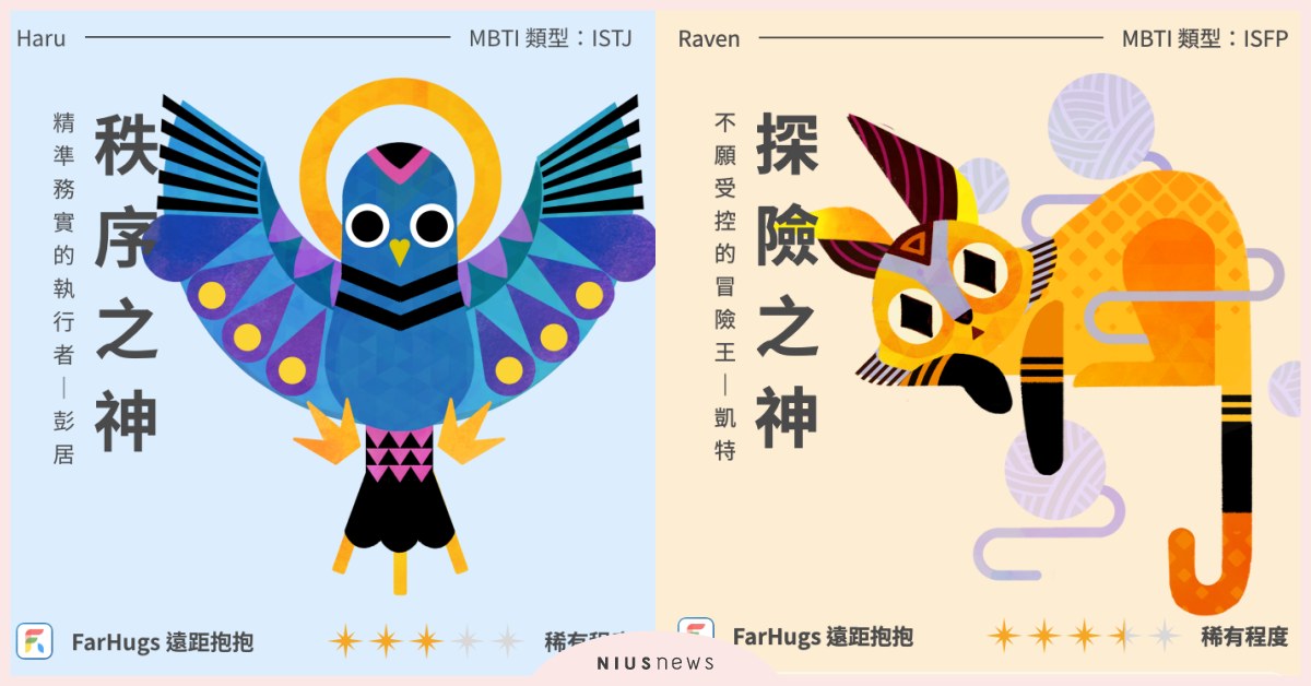 MBTI心理測驗看出你的守護神獸！8分鐘解析內在性格、下決定是靠思考還是情感？ 心理測驗、MBTI、你的守護神獸、心靈之森、FarHugs
