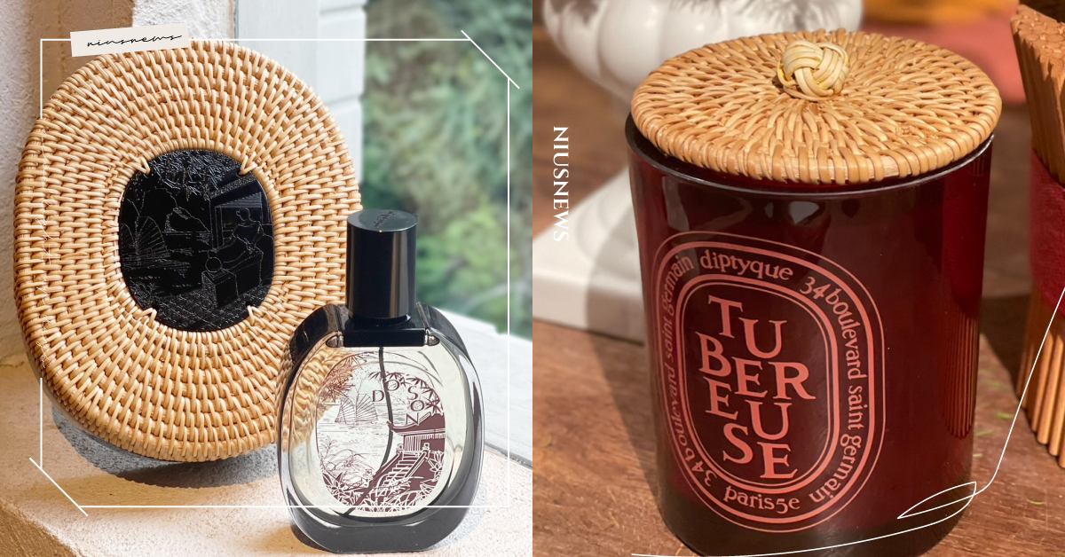 手作藤編燭蓋太美！Diptyque 2024杜桑系列開箱，朱紅色搭配漆面工藝必收 Diptyque、香水、白花、杜桑、晚香玉、限量