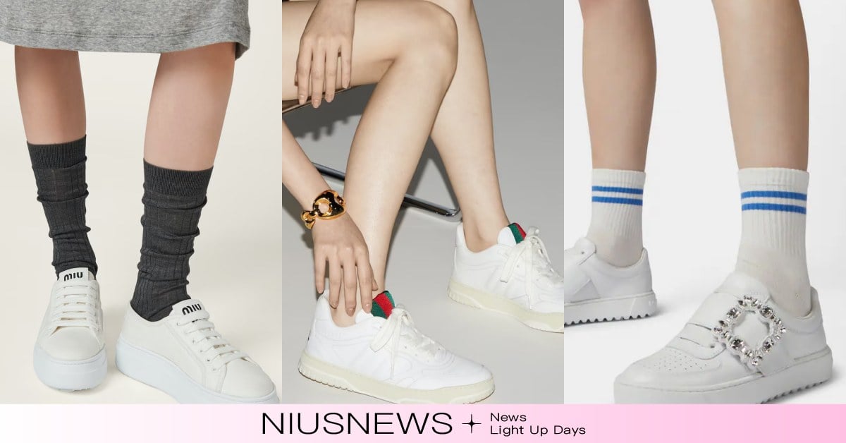 2024必收7款「精品LOGO小白鞋」推薦！MIUMIU增高又減齡、RV免繫鞋帶 2024精品小白鞋推薦、MIUMIU、RogerVivier、GUCCI、CELINE、TOD'S、Jimmy Choo、HOGAN、