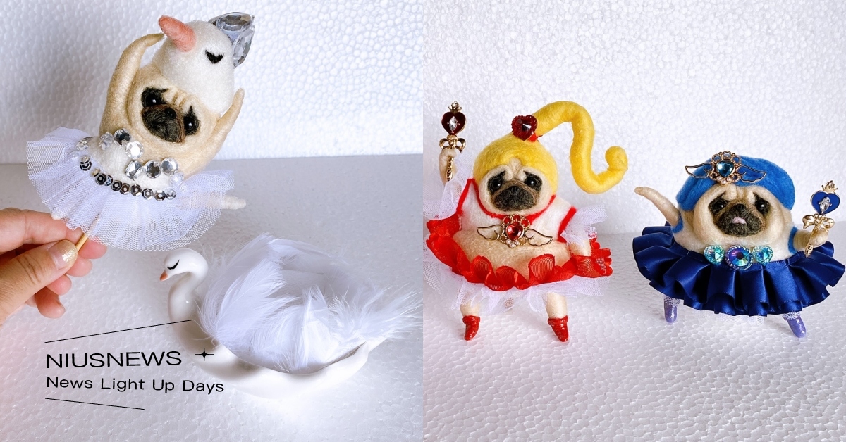 迷因狗化身月光仙子、恰吉？日「巴哥犬」羊毛氈藝術家爆紅，超囧表情兔女郎推出秒賣光 巴哥犬、羊毛氈、巴哥犬羊毛氈、手工藝、pughanashop