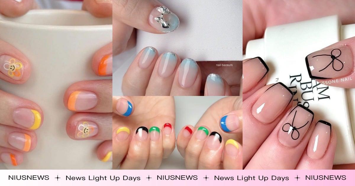 從指尖熱血應援！2024「法式美甲」15款範本，五環配色、芒果色笑臉展現夏日活力 法式美甲、巴黎奧運、奧運