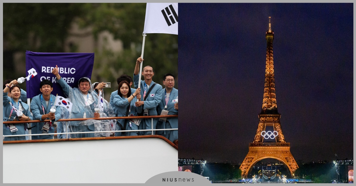 2024巴黎奧運開幕式雙大烏龍！把南韓唸成「北韓」，五環會旗失誤「倒掛」 2024巴黎奧運開幕式、2024巴黎奧運中華隊、席琳狄翁、Celine Dion、女神卡卡、Lady Gaga、南韓北韓、五環會旗