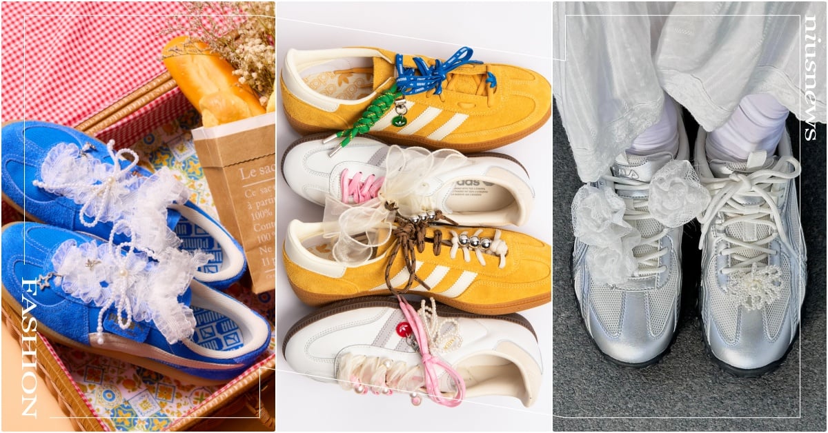 不用買配飾！3牌IG爆紅「改造蝴蝶結運動鞋」整組收，Rosé同款、愛迪達限定活動  FILA韓素希、韓素希銀色球鞋、銀色球鞋推薦、IG熱賣推薦、PUMA代言人