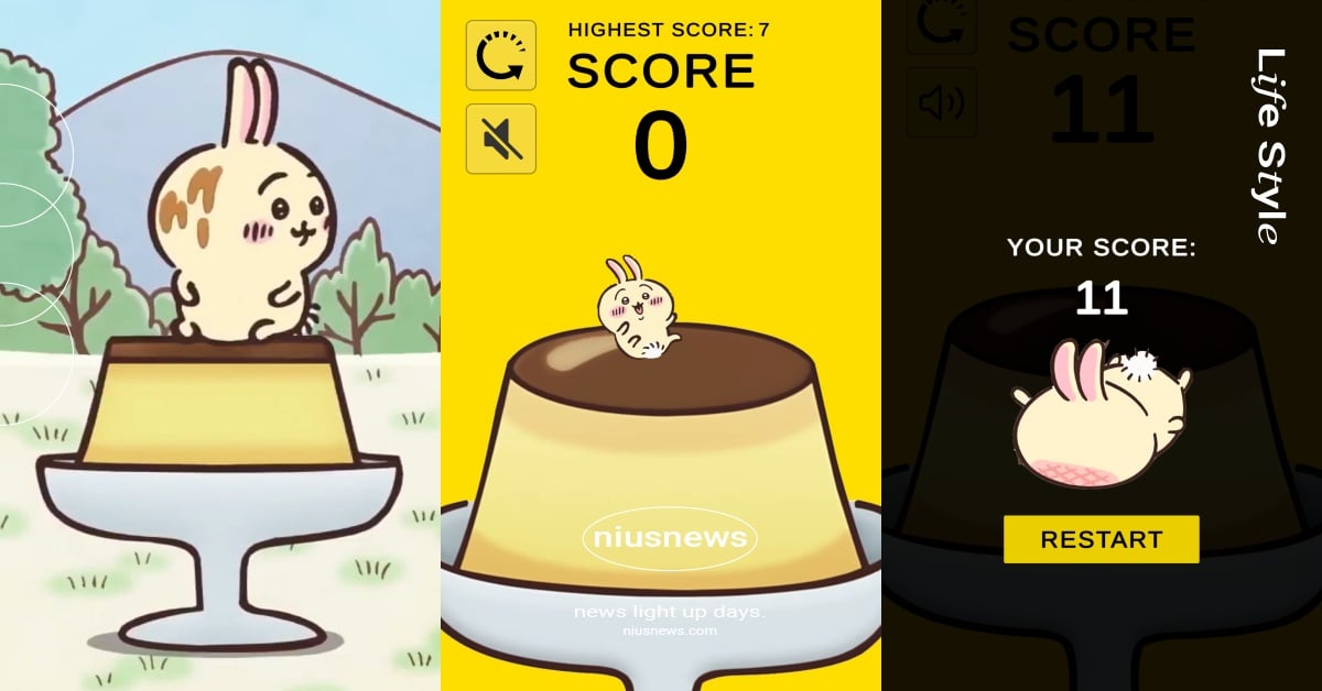 《吉伊卡哇》烏薩奇滑布丁遊戲爆紅！左右滑動手機累積得分，超高難度等你來挑戰 吉伊卡哇、烏薩奇、兔兔、烏薩奇滑布丁遊戲、吉伊卡哇遊戲
