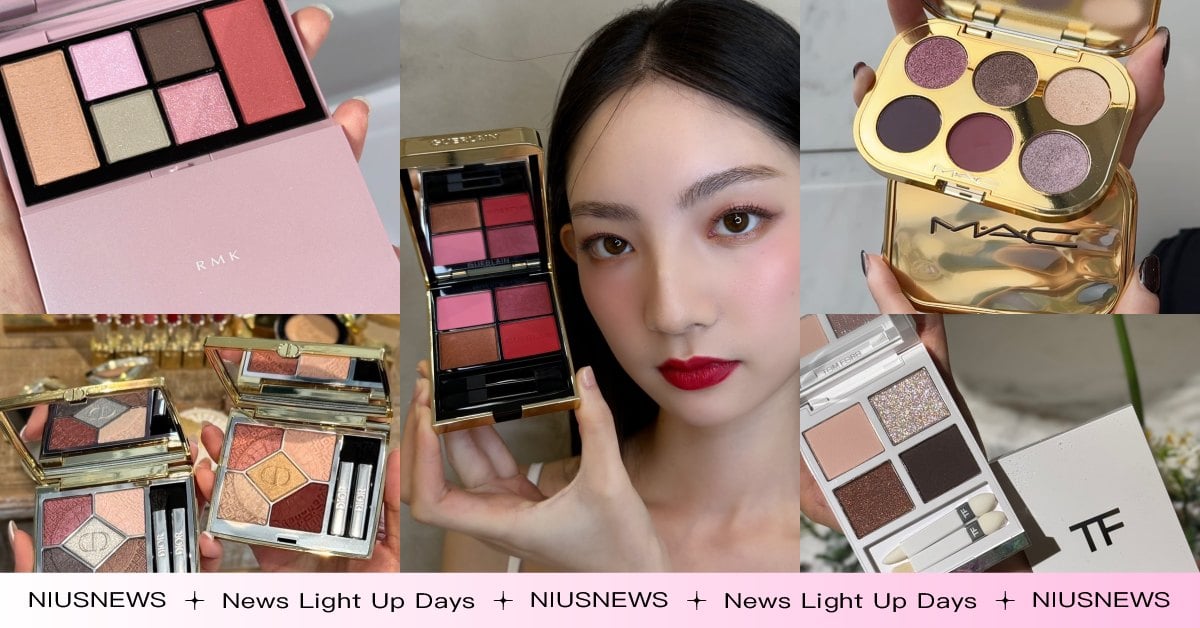 2024「聖誕限定眼影盤」開箱！雪地精靈配色、歡樂粉紅色調，紙醉金迷風包裝超奢華 YSL、聖誕眼影盤、聖誕節、眼影