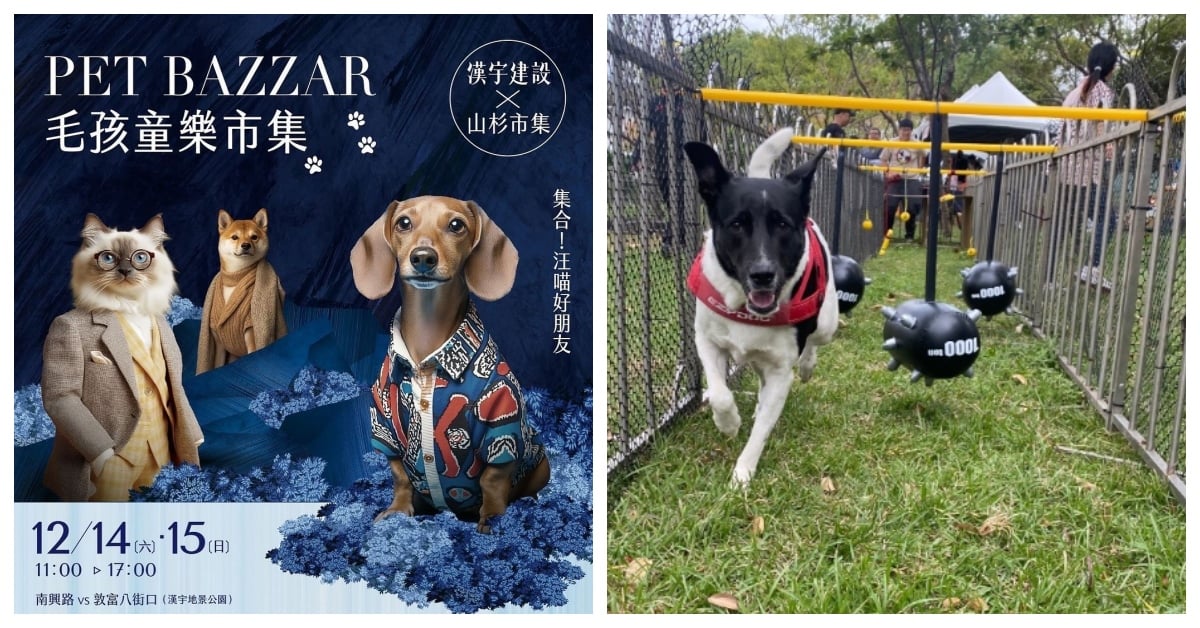 毛小孩的暖冬小探險！六個小爪必踩市集：網紅柴犬聚會、陳芳語獻唱、50家貓咪主題品牌齊聚 柴犬、市集、寵物友善、陳芳語、貓咪、狗、聖誕市集