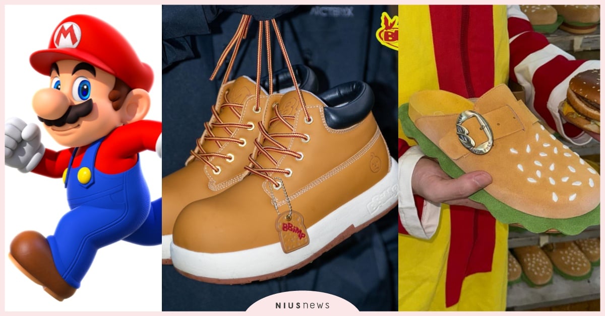 《超級瑪利歐兄弟》胖胖麵包靴實體化開賣！麥當勞大麥克漢堡、兔巴哥「兔腳」變成鞋爆熱議 超級瑪利歐兄弟鞋、超級瑪利歐兄弟靴子、瑪利歐兄弟聯名、超級瑪利歐兄弟、超級瑪利歐兄弟BBIMP
