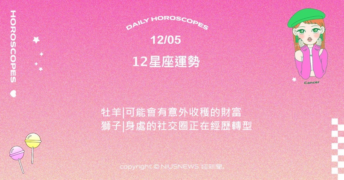 12/5星座點點名：處女生活事項有由繁入簡的傾向。每日星座進化2.0  星座運勢、當日運勢、星座點點名、每日星座進化2.0