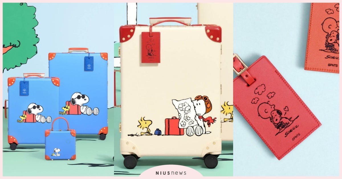 PEANUTS聯名7款「史努比行李箱、查理布朗吊牌」開賣！揪糊塗塌客旅行變最療癒插圖 史努比行李箱、史努比聯名旅行箱、史努比旅行用包包、史努比75週年週邊、GLOBETROTTER聯名史努比