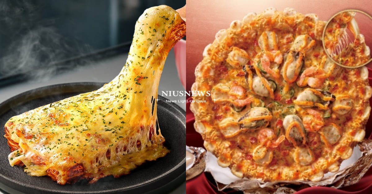 必勝客「五倍起司焗烤千層麵」起司控吃爆！牽絲莫札瑞拉＋濃郁醬汁超滿足，179元爽嗑披薩與人氣副食 必勝客、母親節、魷你真好鮑魚干貝披薩、明太子生蠔干貝披薩、日安紅厚奶珍珠歐蕾