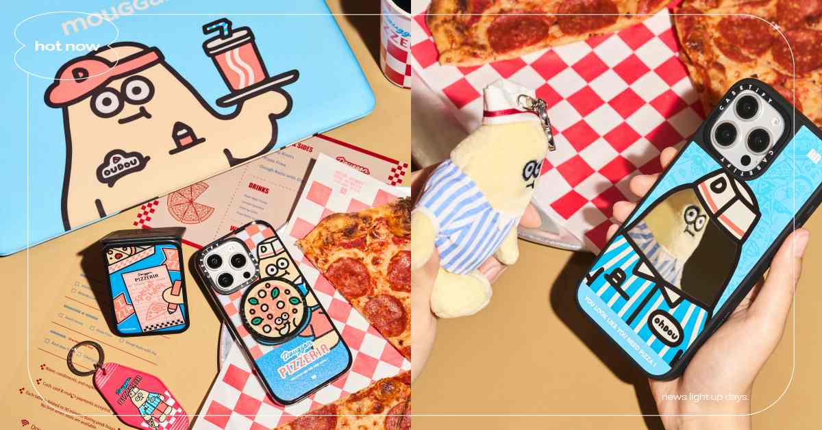 CASETiFY「mouggan」聯名開賣！原創角色歐兜亮相、鏡面手機殼秒變身披薩店員工  CASETiFY、mouggan、mouggan聯名、mouggan聯名手機殼、mouggan手機殼