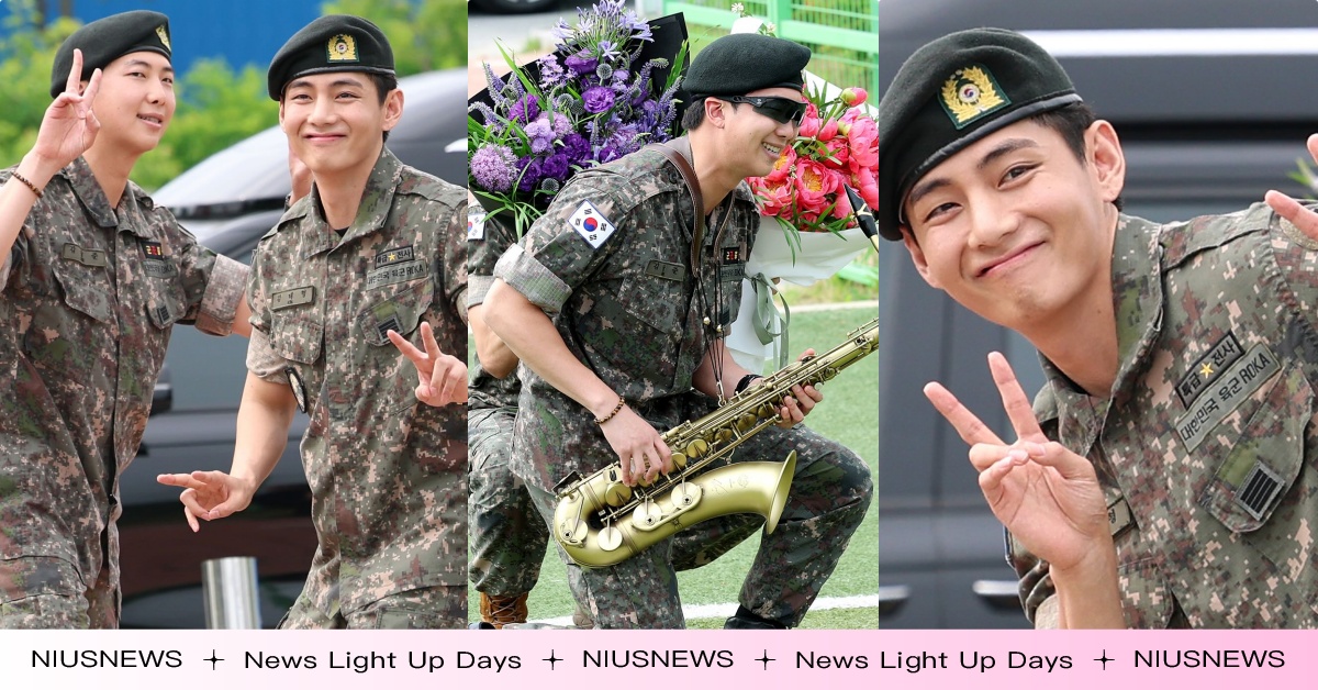 防彈少年團V、RM今日退伍！喊話「帶新專回歸」、自吹薩克斯風、開心比YA現場畫面曝 V退伍、防彈退伍、JIN退伍、韓星2024退伍、JIN陸軍