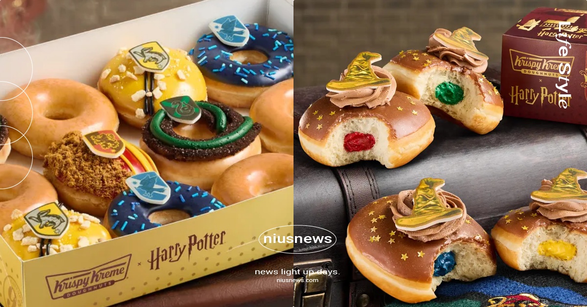 Krispy Kreme《哈利波特》聯名「四大學院甜甜圈」！金探子拿鐵、分類帽隨機口味一咬分院 KrispyKreme哈利波特、哈利波特聯名、哈利波特甜甜圈、哈利波特聯名飲料、霍格華茲聯名