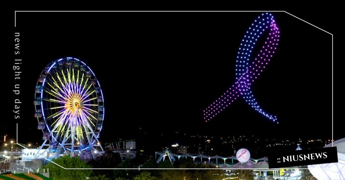 團結你我終結乳癌，雅詩蘭黛集團乳癌防治公益活動，點亮粉紅星光以粉色絲帶光影秀傳遞希望共同守護女性健康 雅詩蘭黛、乳癌防治、公益活動、粉紅絲帶、esteelauder