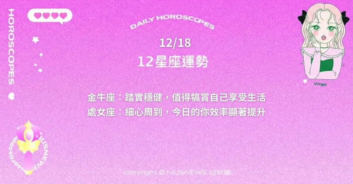 12/17星座點點名，每日星座進化2.0  運勢排行、十二星座今日運勢重點 星座運勢、當日運勢、星座點點名、每日星座進化2.0