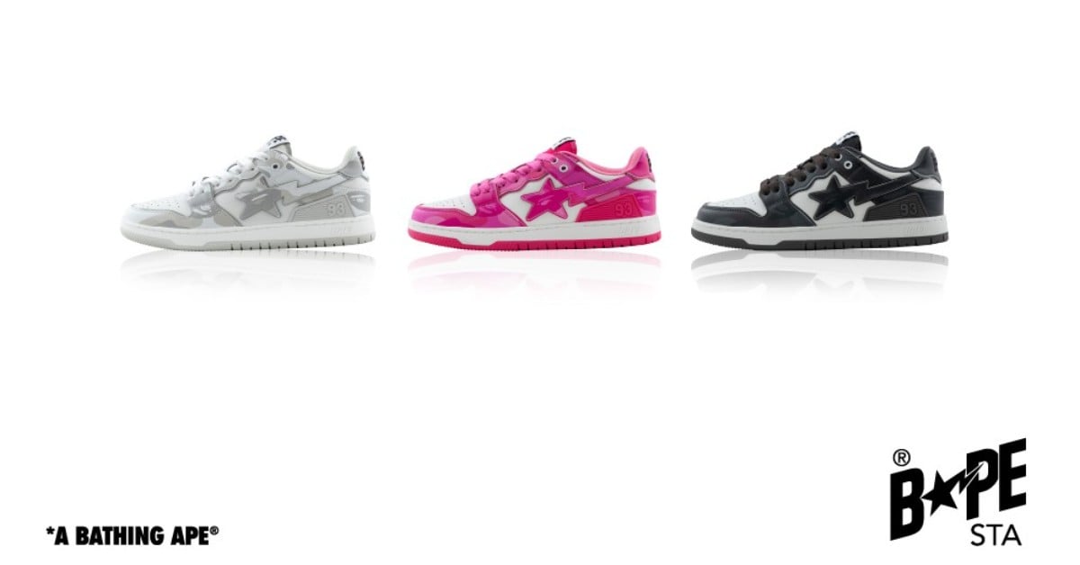 BAPE SK8 STA粉紅迷彩夢幻爆擊！經典猿人頭3新款登場，價格＋發售資訊整理 BAPE、BAPESK8STA、球鞋、粉紅迷彩、街頭穿搭、球鞋控、妞新聞