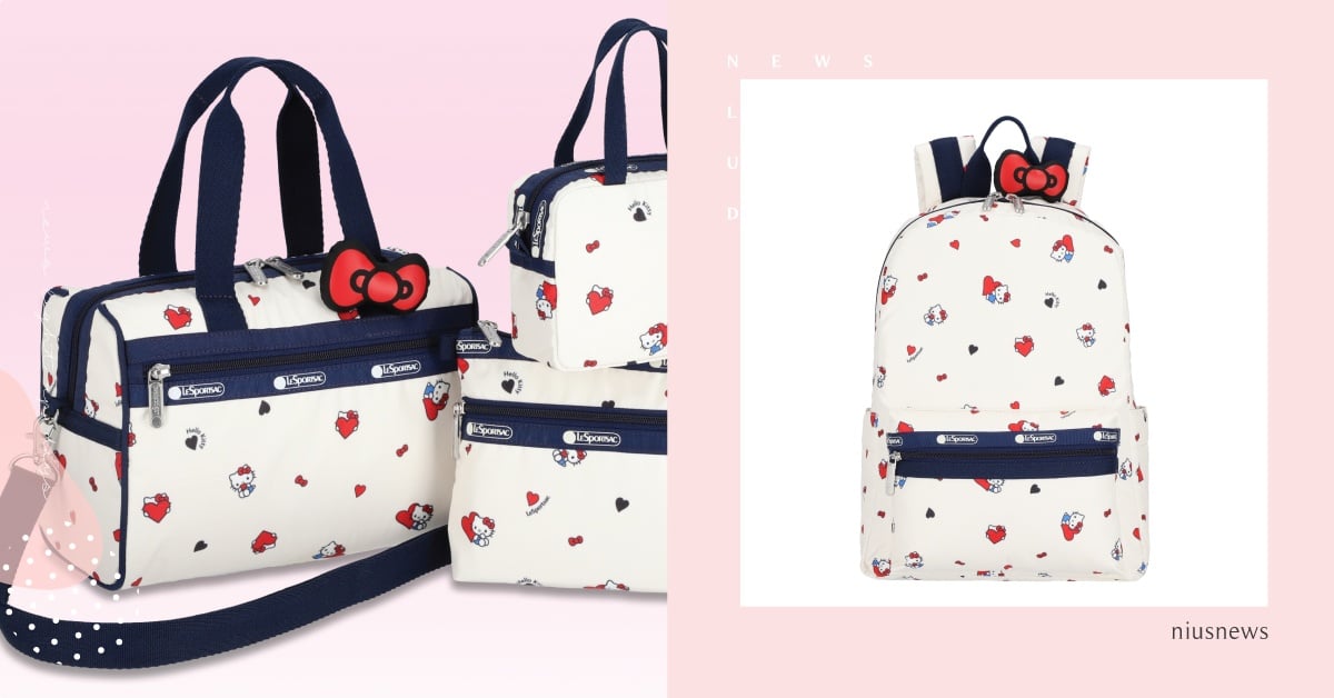 Hello Kitty抱愛心！LeSportsac「7款三麗鷗聯名蝴蝶結包包」台灣開賣 LeSportsac、HelloKitty、LeSportsac聯名、HelloKitty聯名、心語呢喃、夏季新品、輕量包款、萌系穿搭