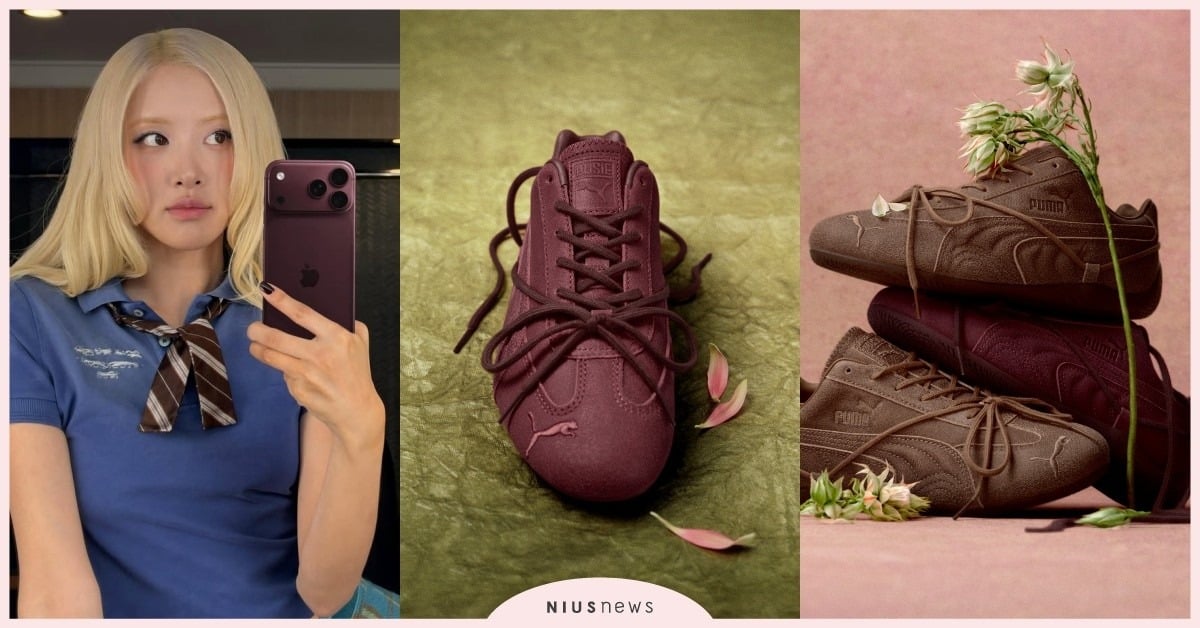 ROSÉ太愛「iPhone 18紅」！聯名PUMA打造「勃根地紅色薄底賽車鞋」開賣，雙鞋帶超好看 BLACKPINK成員ROSÉ、ROSÉ鞋款、ROSÉ聯名、ROSÉ聯名puma、ROSÉpuma、ROSÉ勃根地紅、勃根地紅賽車鞋