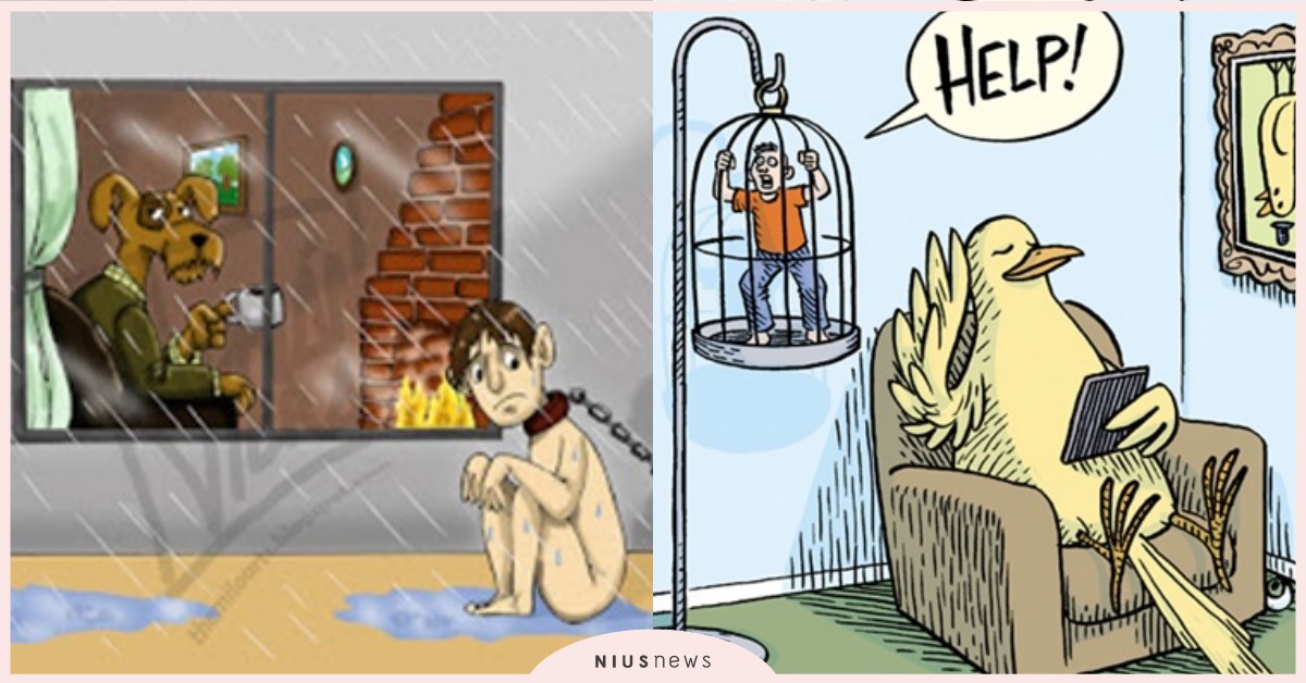 當人類變成皮草讓狐狸穿上伸展台？10張人與動物立場對調的諷刺插畫 插畫、諷刺、立場互換、人類、動物