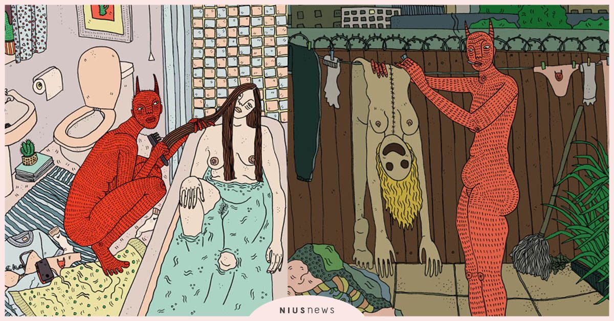 剝下人皮後的赤裸慾望長這樣！性愛藝術家畫出超反諷的社會現象 性、惡魔、魔鬼、歧視、限制