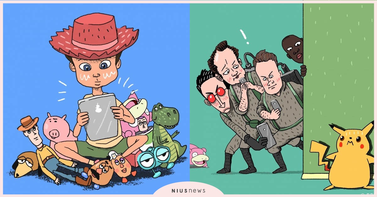 安弟不玩玩具只玩iPad！另類插畫告訴你3C產品就能毀掉一部電影 亂入、玩具總動員、刺激1995、魔戒、捉鬼特攻隊、傑克史派羅、星際大戰、神奇寶貝、小鬼當家、教父