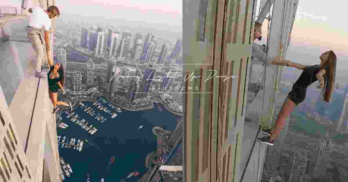 憑一隻手就吊掛大樓外？玩命俄羅斯女模登310公尺杜拜大樓挑戰極限攝影 生命、危險、杜拜、爭議、卡延塔大樓、Viki Odintcova、Mavrin、大膽、戰鬥民族