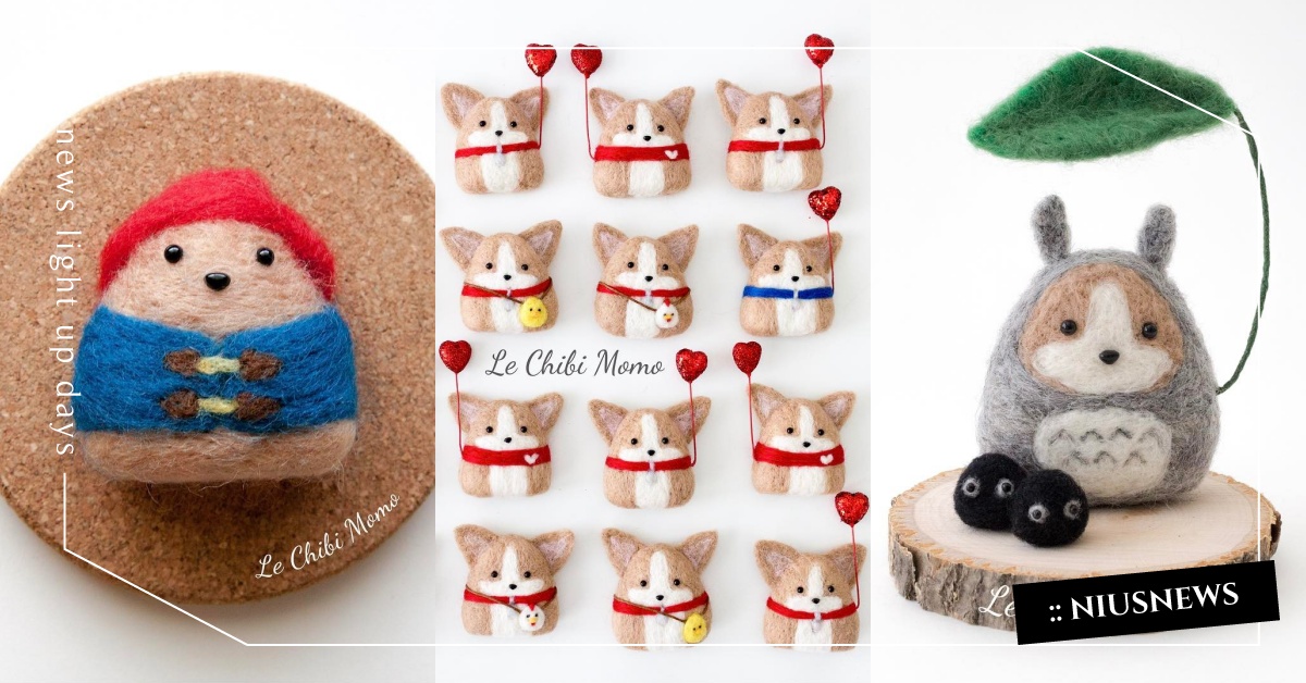 圓圓胖胖「三角飯糰羊毛氈」！達人巧手創作，柏靈頓熊、龍貓通通變成御飯糰形狀 lechibimomo、羊毛氈、柯基、御飯糰、三角飯糰、皮卡丘、龍貓、Adrienne Lisa、藝術