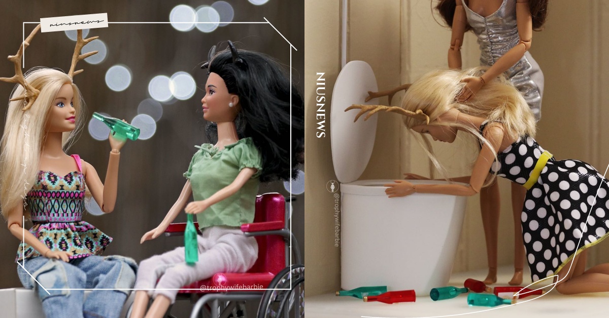 喝酒喝掛、比中指是家常便飯？時尚甜心芭比「氣質大崩壞」版本！ 芭比、惡搞、崩壞、Trophy Wife Barbie、比中指、哈菸