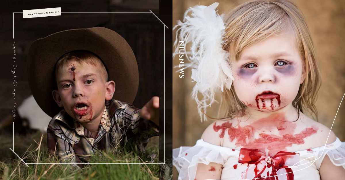 兒童版的《陰屍路》？連親生父母看到都會嚇到的超逼真「殭屍小孩」攝影 陰屍路、Amanda J. Alvares、鬼月、可怕、殭屍、小孩、兒童、爭議、特效妝、喪屍、嚇人、血腥、萬聖節