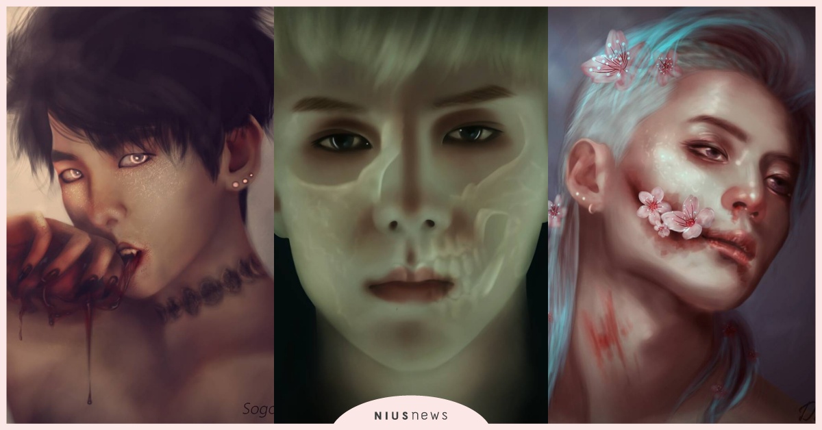 重口味fan art！把韓星變身為有點驚悚卻很唯美的吸血鬼 Dali、Fan art、EXO、EXO-L、Xiumin、伯賢、D.O.、Chen、SHINee、泰民、驚悚