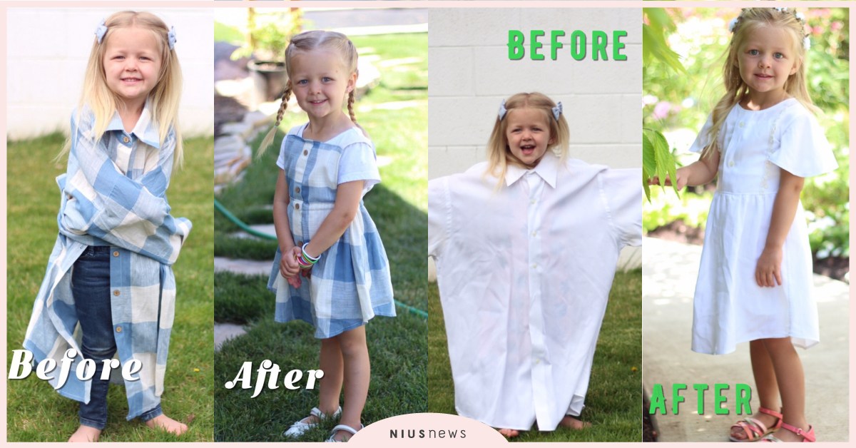 老公的舊襯衫變身女兒新洋裝！外國媽巧手舊衣改造DIY，背後原因竟是「產後憂鬱」？ 衣服、襯衫、染料、手工、二手衣、Stephanie Miller