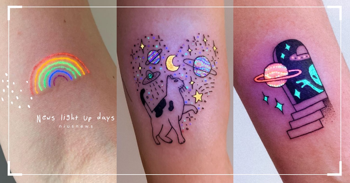 夜晚限定綻放！「夜光刺青」打造黑暗中閃耀的小宇宙 UV tattoos、_____tukoi_____、夜光刺青、螢光、宇宙