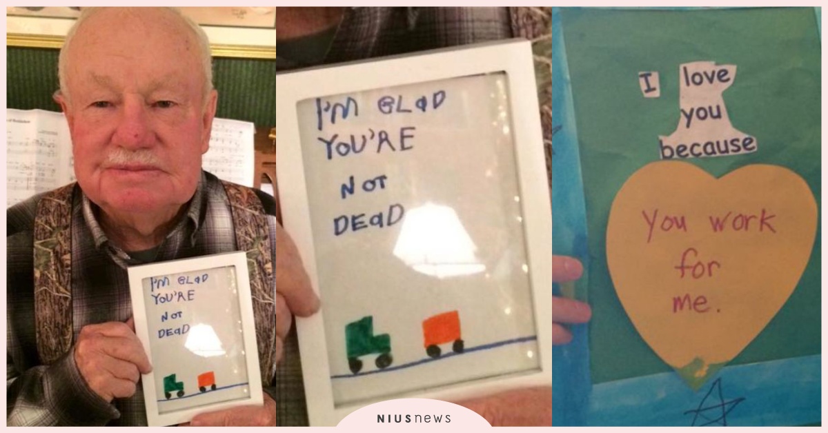 「我很高興你還沒有死掉！」孩子們的童言童語讓大人的玻璃心都碎啦 童言童語、兒童、孩子、可怕、玻璃心、童言無忌、嚇人、小朋友、亂說話、祝福、卡片、語錄、惡搞、歪樓、親子