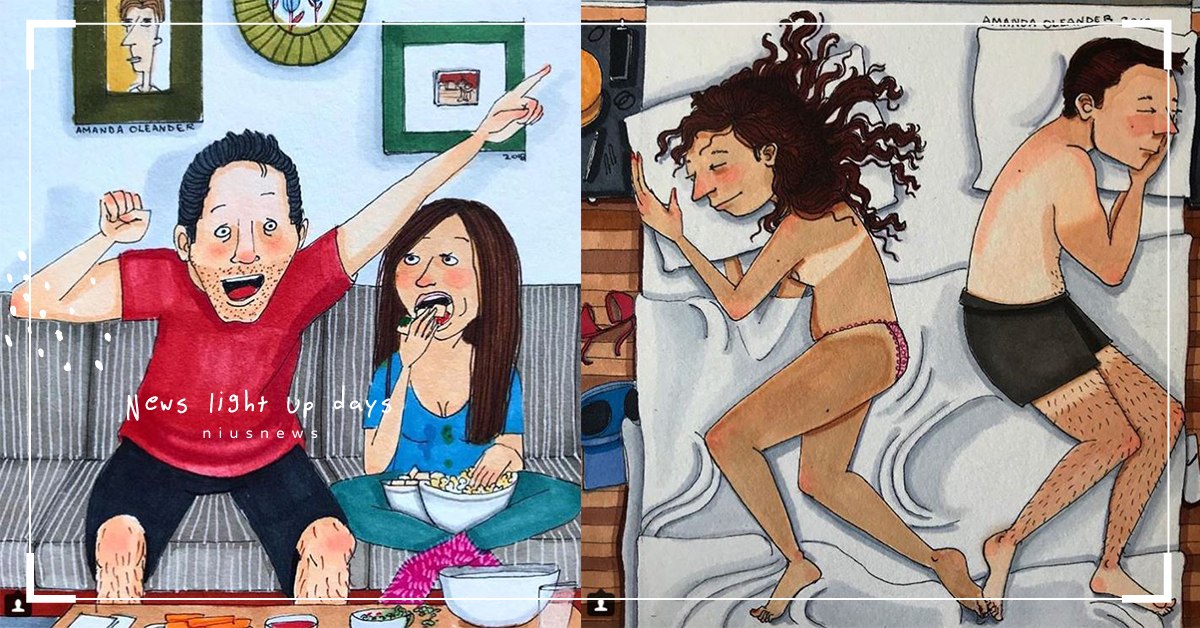 你們上榜了嗎？5種穩交中情侶必經歷過「像要分手一樣」的甜蜜互動 情侶、互動、插畫、amandaoleander、藝術