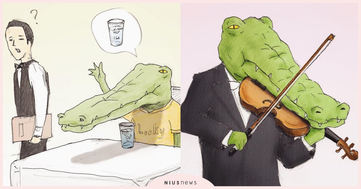 我的生活不可能那麼壞！日本插畫家Keigo「鱷魚苦難日」插畫噴笑程度讓人跪求連載 插畫、惡搞、可愛、好笑、幽默