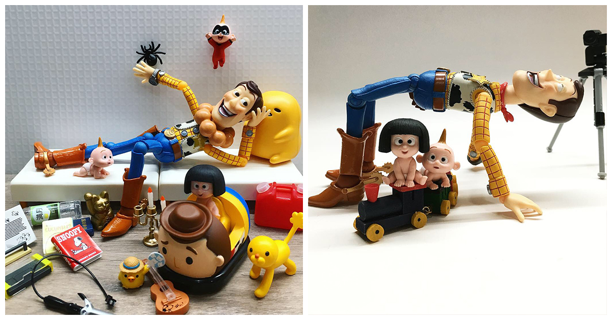  胡迪當爸爸了！不過奶爸生活竟是荒唐又爆笑？！| 打翻玩具箱 胡迪、 超人特攻隊、 扭蛋、 可動公仔、 Re-ment