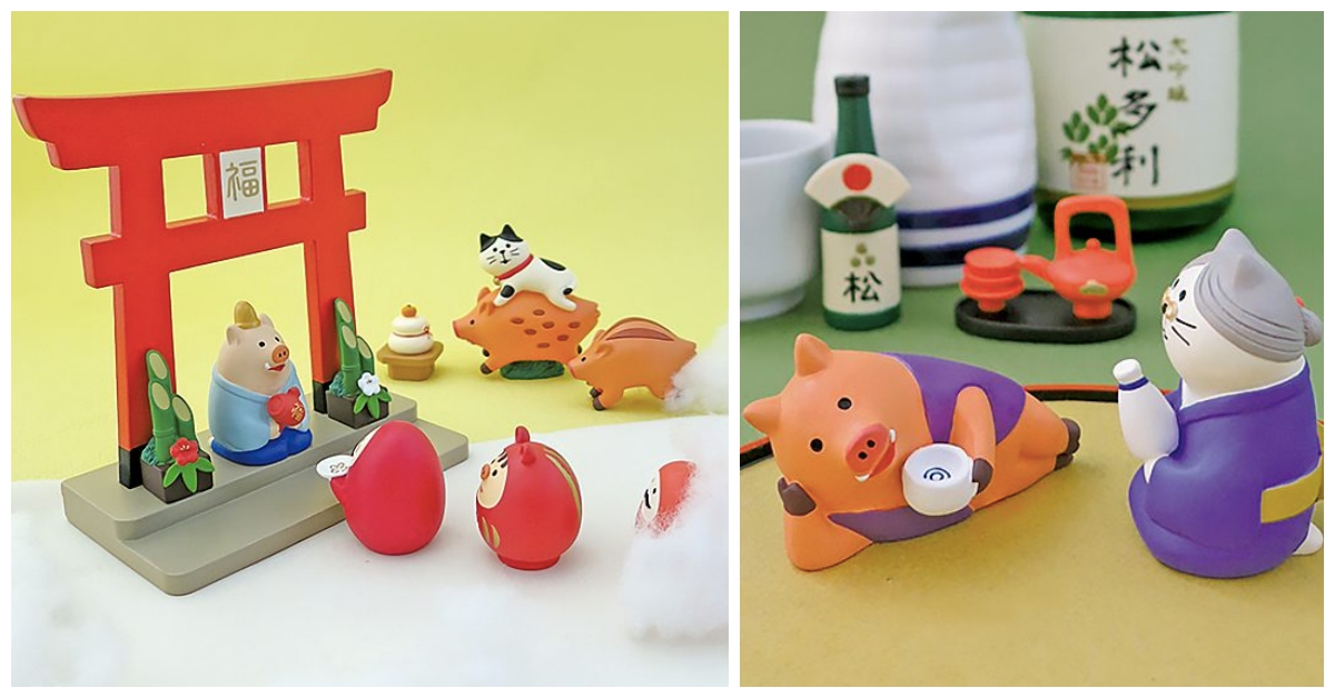 新年才剛到怎麼就喝成酒醉豬啦？！DECOLE桌上擺飾豬年新春特輯 剁手指小姐、買文具、DECOLE、桌上擺飾、豬年、療癒、可愛、文具控