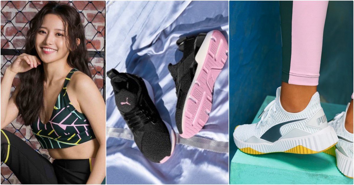 粉嫩色藏鞋底♡女神都穿PUMA「夢幻訓練鞋」自信揮汗，整套運動裝開練煞到天菜！ PUMA、蔡瑞雪、DOYOU、夢幻訓練鞋、櫻花粉球鞋、粉嫩運動鞋