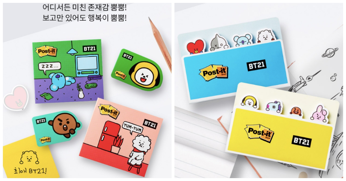 BT21×3M聯名推出超萌文具周邊！宇宙明星變身「便利貼、立可帶」陪伴讀書時光 BT21、宇宙明星、3M、文具、便利貼、標籤貼、立可帶、口紅膠、膠帶、文具控
