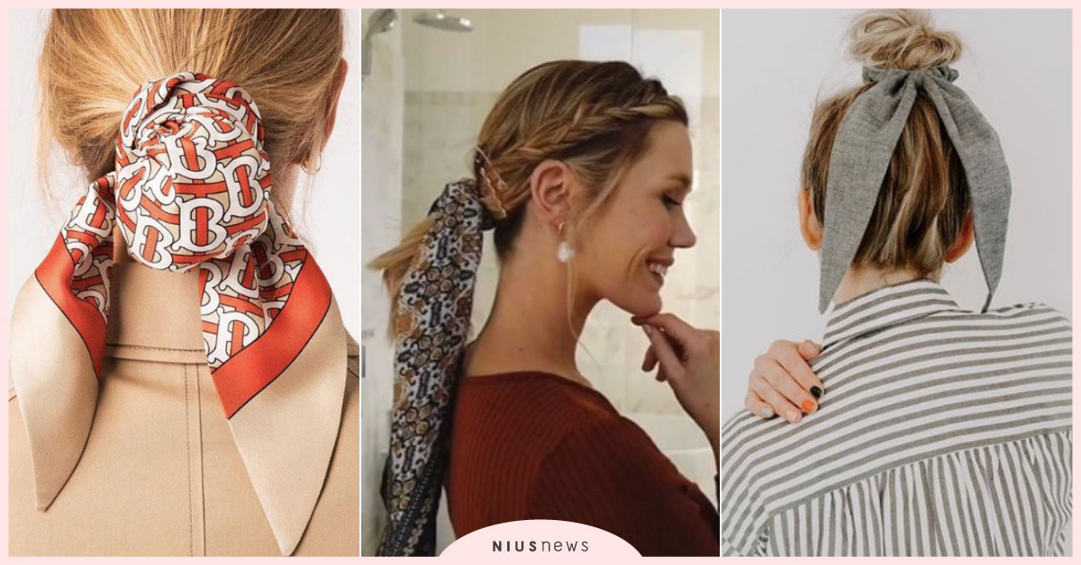 春夏必備「絲巾髮圈」？想要涼爽又要有型就靠它！｜時尚關鍵字 時尚關鍵字、Burberry、絲巾髮圈、配件、絲巾、Scarf、Hair Scarf、流行、時尚、2019春夏