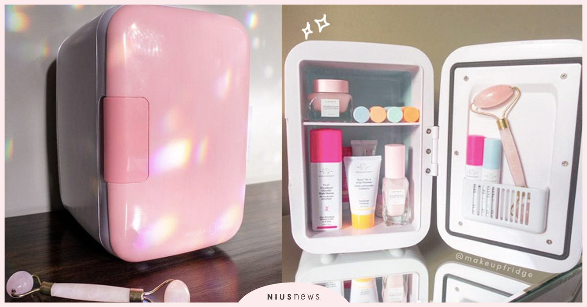 粉紅外殼少女心炸裂！IG爆紅「美妝小冰箱」輕巧又好收納，敷冰涼面膜不怕有食物味 美妝冰箱、Makeup Fridge、美妝控