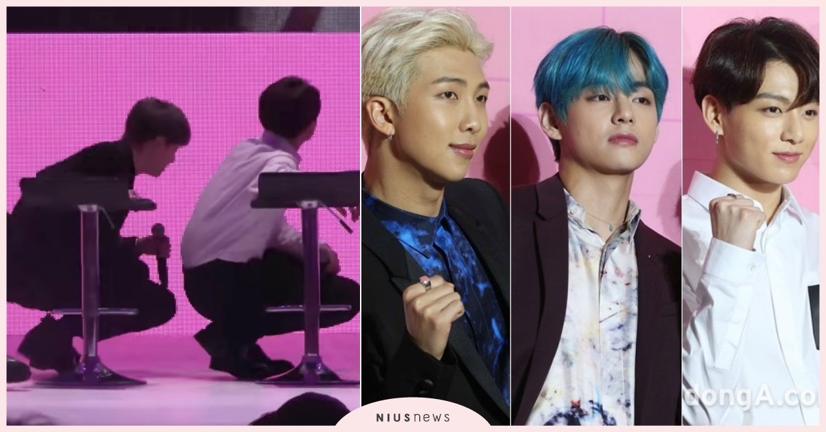 「防彈少年團」在專輯發佈會突然集體半蹲？全因為這個畫面！網友：「是天使們QQ」 BTS、BTS回歸、防彈少年團、防彈少年團新專輯、MAP OF THE SOUL : PERSONA、Boy With Luv